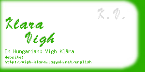 klara vigh business card