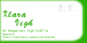 klara vigh business card